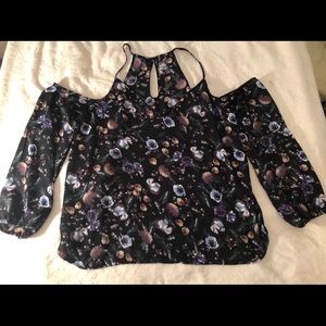 Floral Cold-Shoulder Blouse